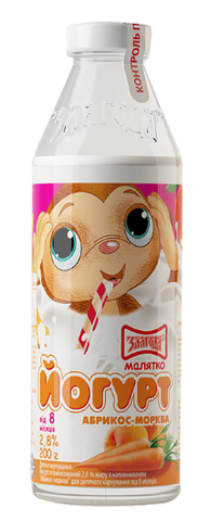 Йогурт Злагода 2,8% 200гр вітамінізований Абрикос-морква